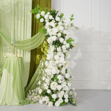 Uflower White Floral Greenery Horn Arch Wedding Party Backdrop Decor SET80159 - Uflower
