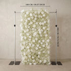 Uflower White Rose Baby's Breath Flower Wall Wedding Party Proposal Decor SET80226