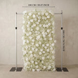 Uflower White Rose Baby's Breath Flower Wall Wedding Party Proposal Decor SET80226