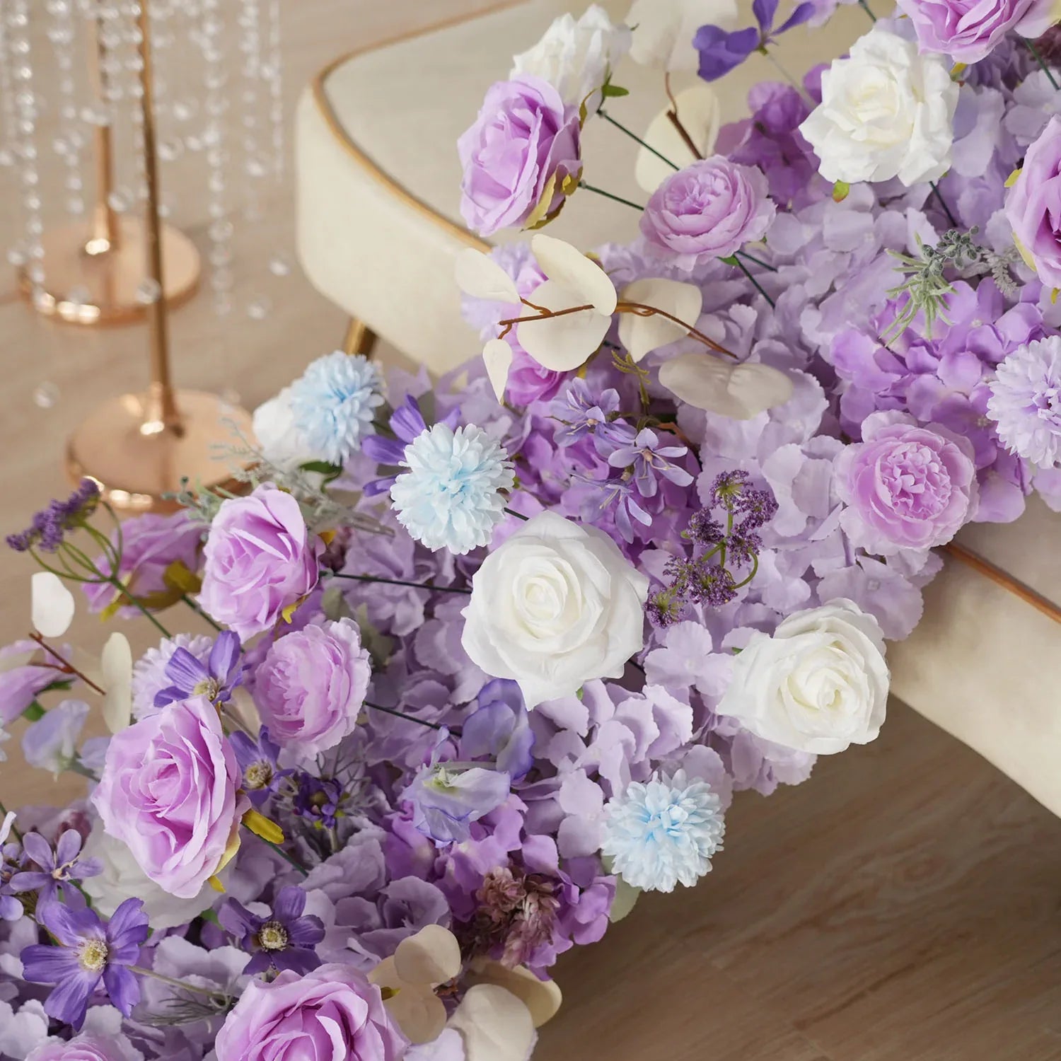 Uflower Purple Rose Floral Door Arch Wedding Party Backdrop Decoration MC80093 - Uflower