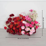 Uflower Red Pink Flower Arrangement Wedding Party Backdrop Floral Props SET80190 - Uflower