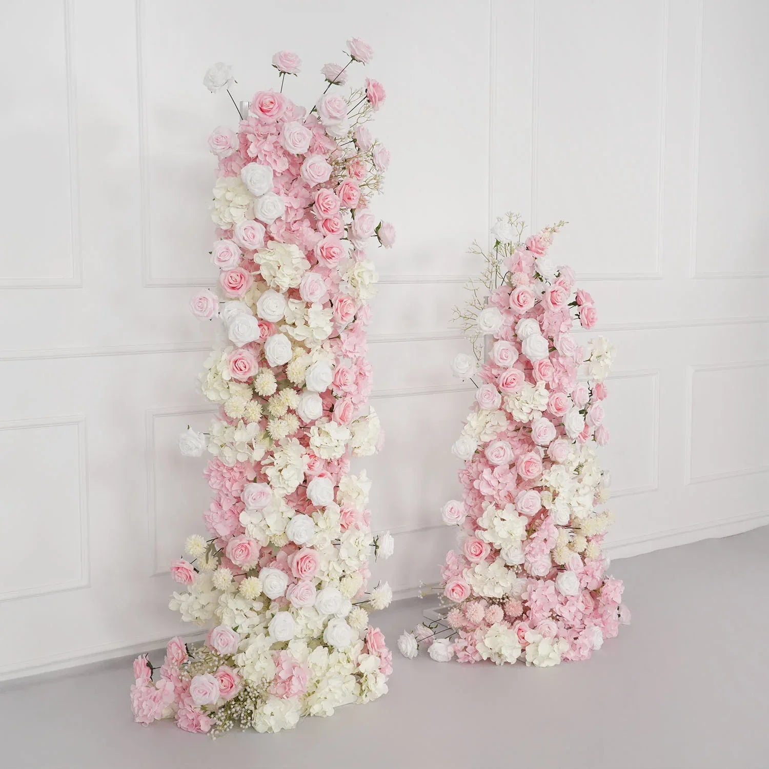 Uflower Artificial Pink White Wedding KT Backdrop Flower Row Decor SET80126 - Uflower