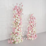 Uflower Artificial Pink White Wedding KT Backdrop Flower Row Decor SET80126 - Uflower