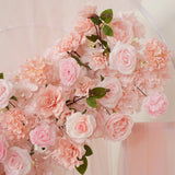 Chemin de table rose Uflower, décor floral de canapé, toile de fond de mariage SET80213