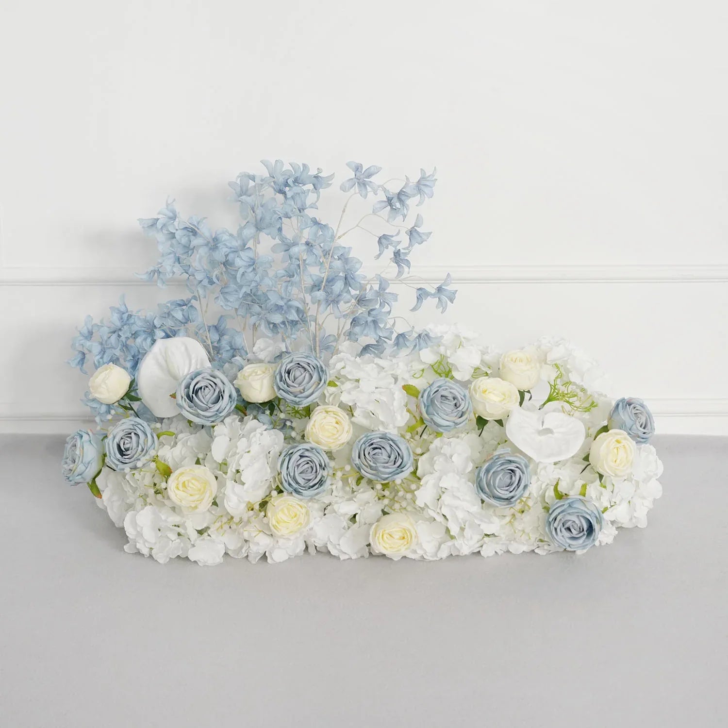 Uflower Blue White Flower Wedding Backdrop Arch Floral Arrangement SET80121 - Uflower