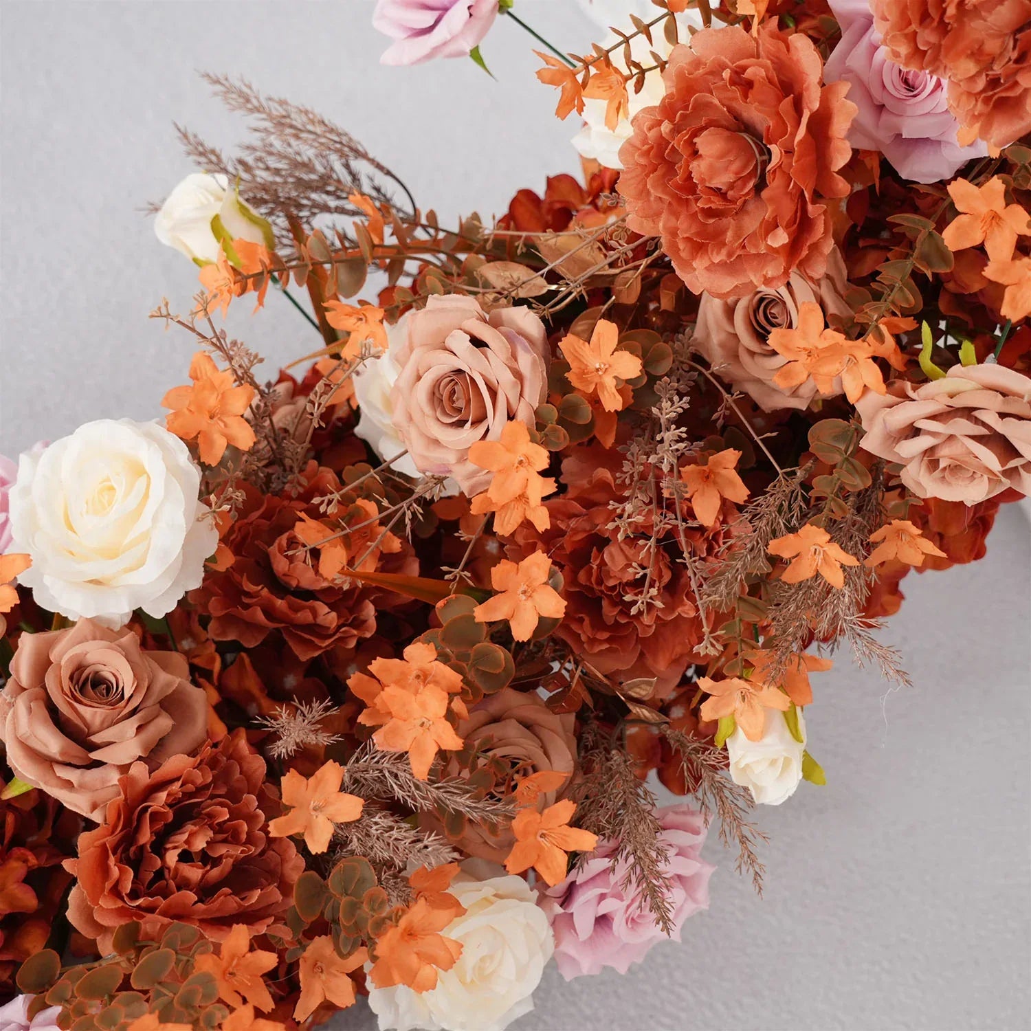 Uflower Artificial Autumn Brown Flower Row Sofa Table Runner Floor Flower Arrangement MC80117-01 - Uflower