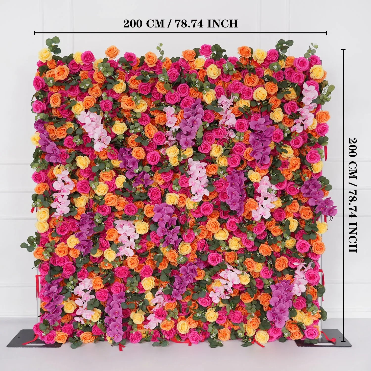 Uflower Artificial Flower Wall Colorful Rose Floral Backdrop Wedding Party Proposal Decor SET80068-01 - Uflower