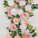 Uflower White Pink Rose Floral Square Arch Wedding Party Backdrop Decoration SET80117 - Uflower