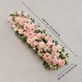 Uflower Pink Rose Greenery Table Runner Sofa Floral Wedding Backdrop Decor SET80207 - Uflower