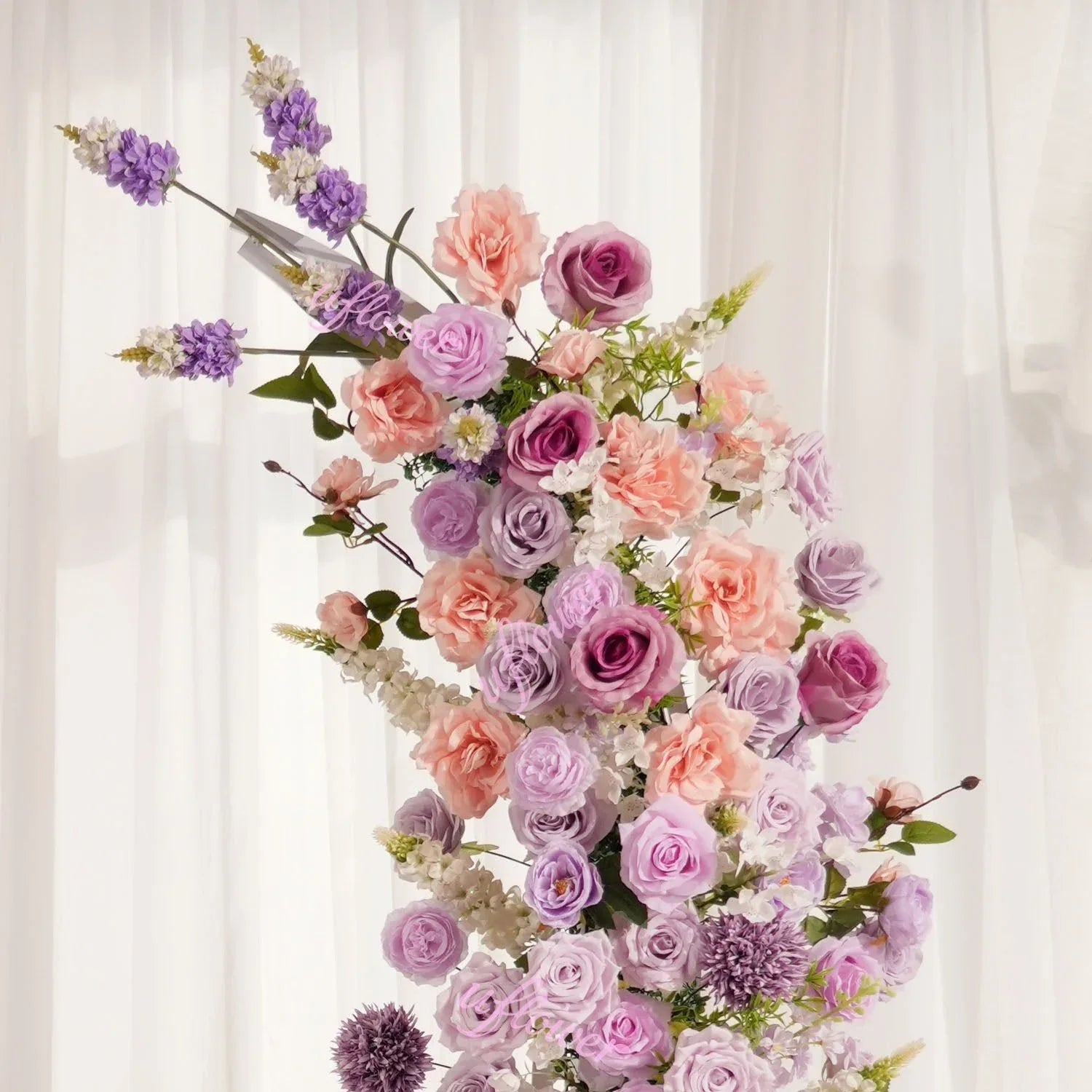 Uflower Gradient purple Floral Horn Arch Wedding Party Backdrop Decor SET80183 - Uflower