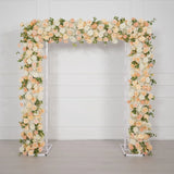 Uflower Champagne Rose Floral Square Arch Wedding Party Backdrop Decoration SET80173 - Uflower