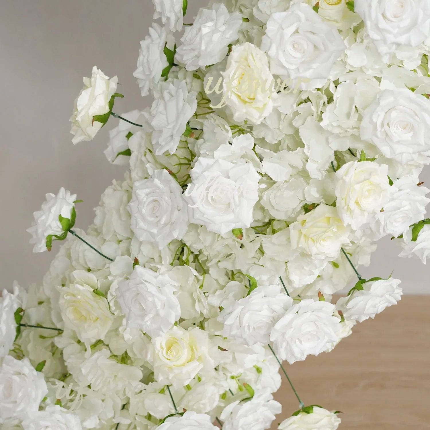 Uflower 2m*2m White Rose Heart-Shaped Arch Wedding Decor MC80015 - Uflower