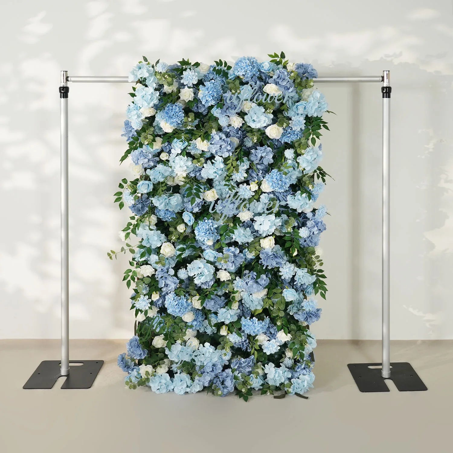 Uflower Blue White Flower Wall Floral Backdrop Wedding Party Proposal Decor SET80144 - Uflower