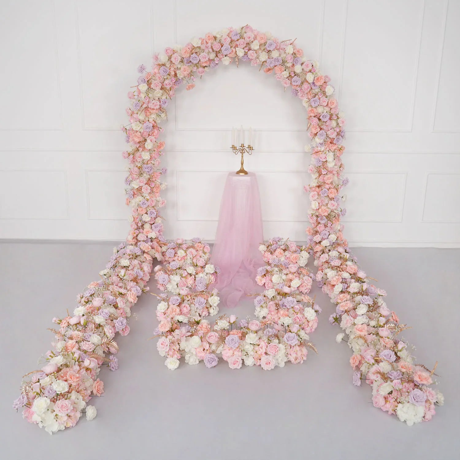 Uflower Purple Pink Rose Floral Door Arch Wedding Party Backdrop Decoration MC80127 - Uflower