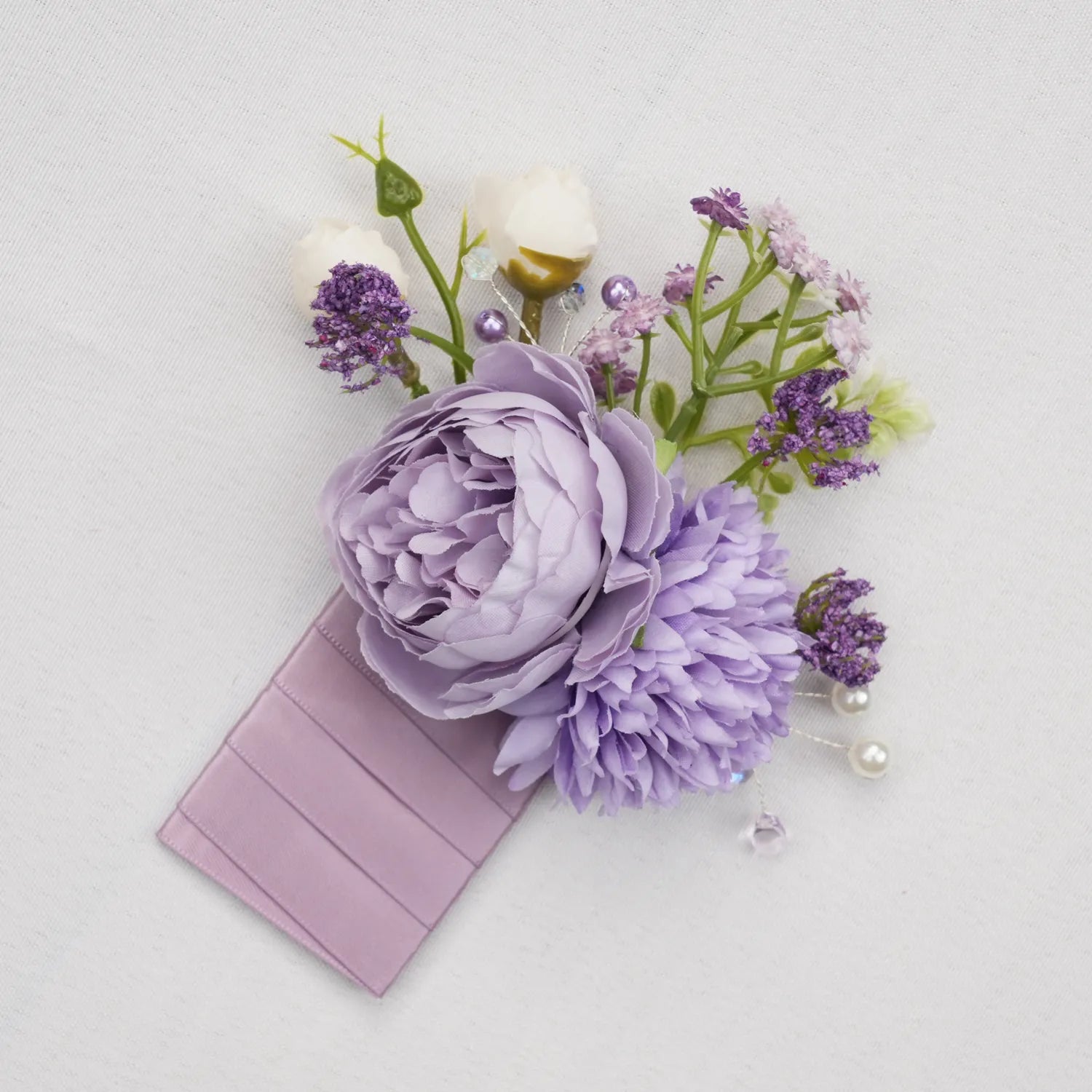 Uflower Boutonnieres in Lilac with Card MG80004-02*6