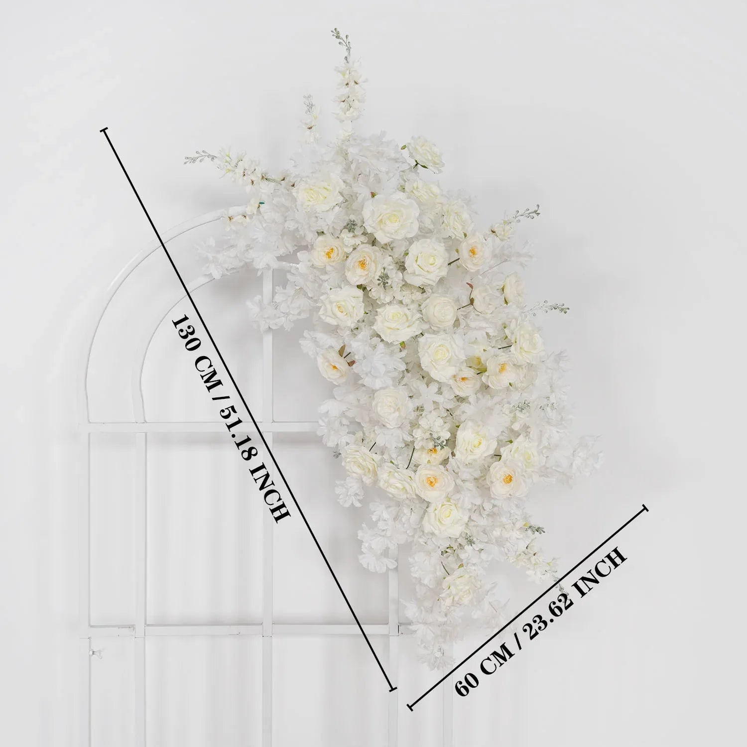 Uflower White Rose Wedding Background Arch KT Board Decoration Flower Arrangement SET80107 - Uflower
