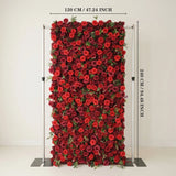 Toile de fond murale florale rose rouge Uflower Décoration de fête d'anniversaire de mariage ENSEMBLE80118-01