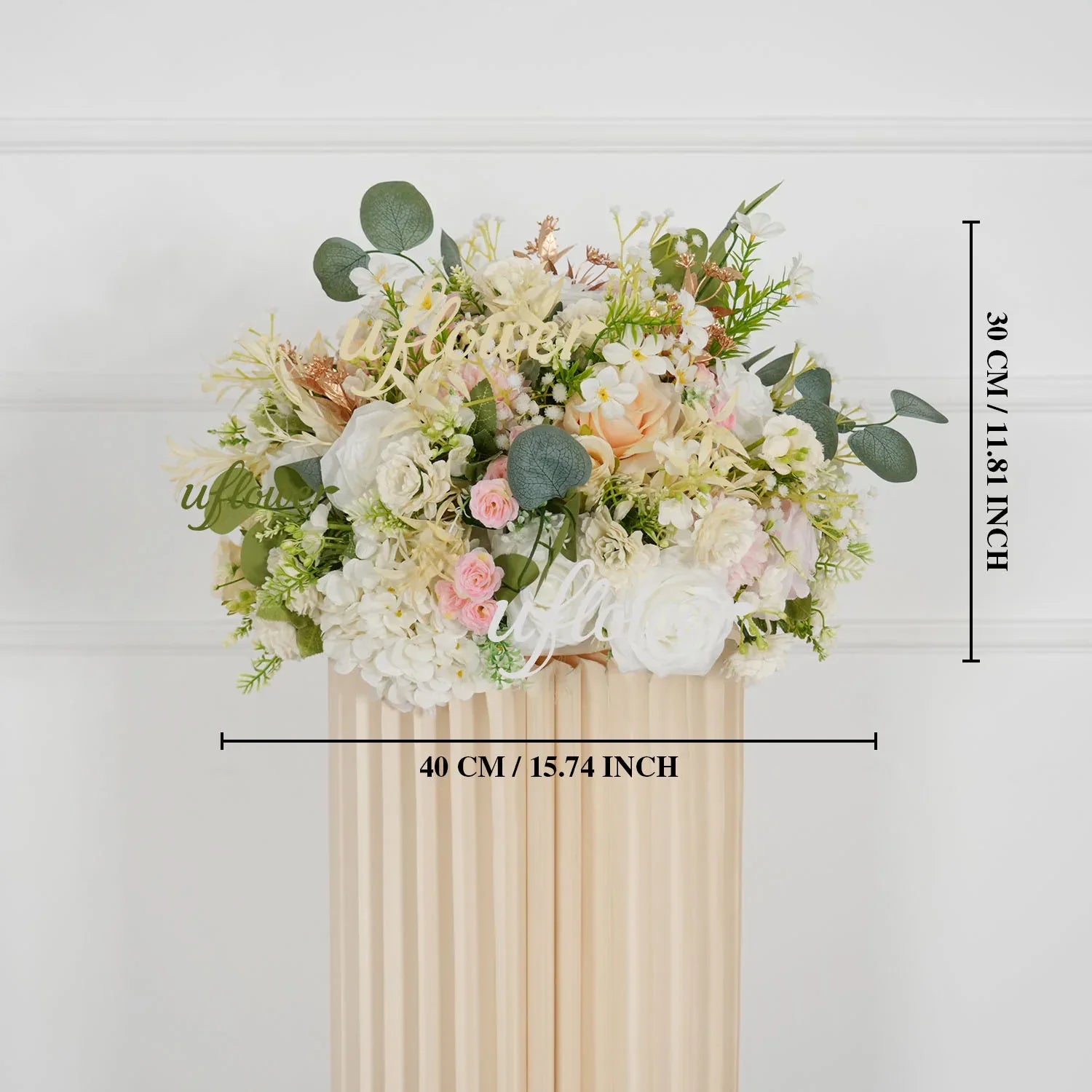 Artificial Champagne Pink White Rose Flower Arrangement Wedding Backdrop Decor Props SET80145 - Uflower