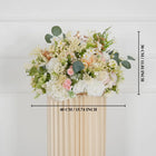 Artificial Champagne Pink White Rose Flower Arrangement Wedding Backdrop Decor Props SET80145 - Uflower