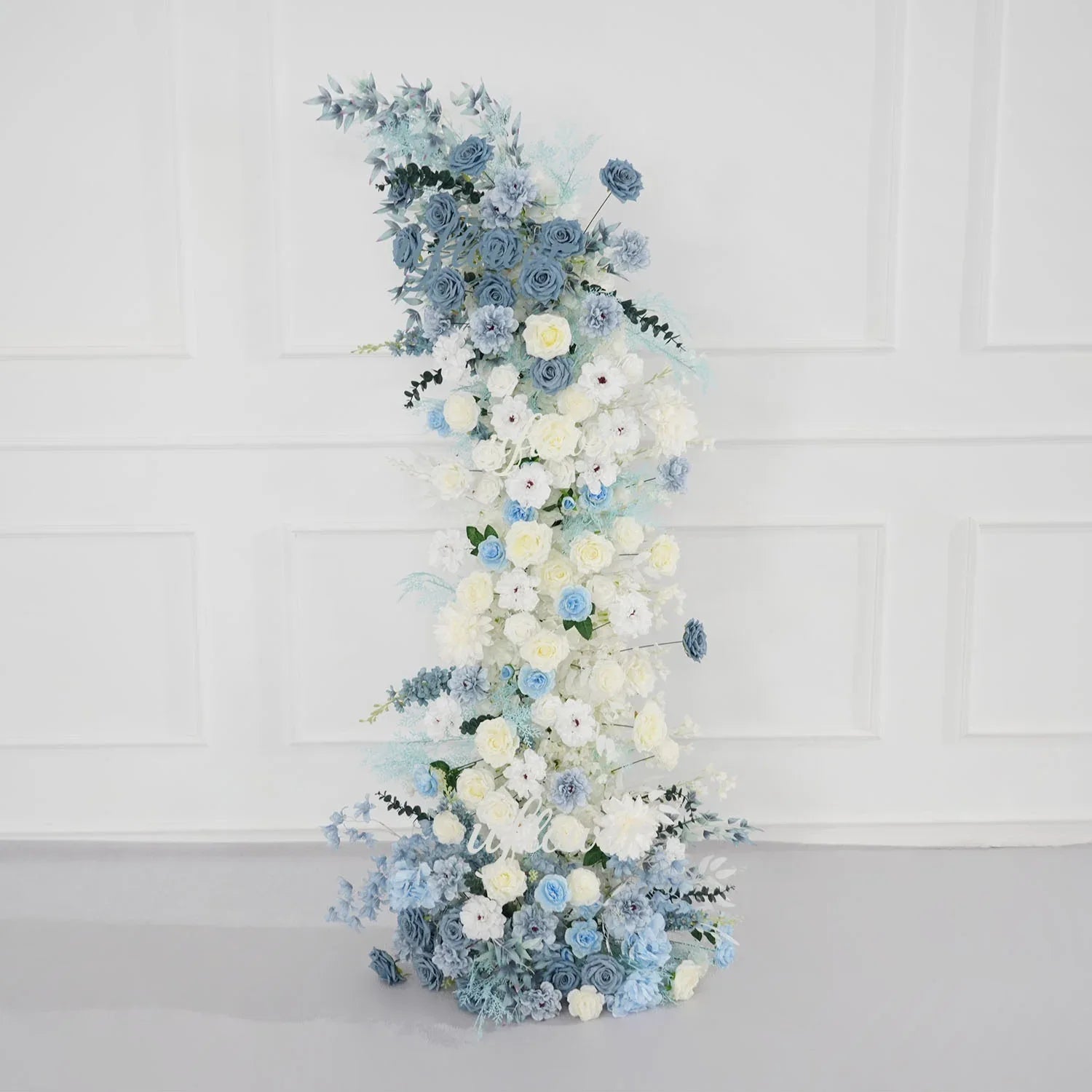 Uflower Blue White Floral Horn Arch Wedding Party Backdrop Decor SET80135 - Uflower