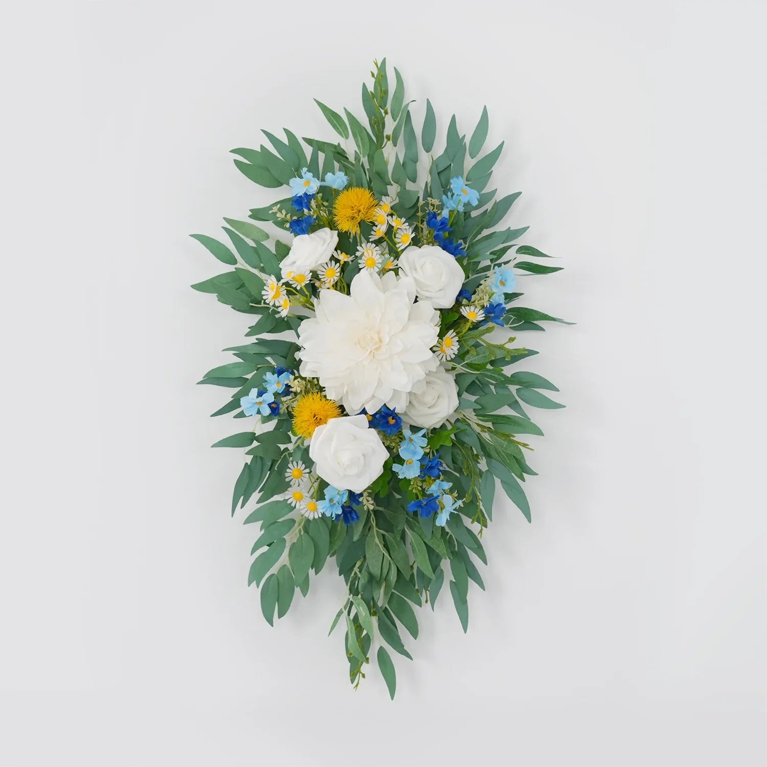 Uflower Rose Green White Flower Willow Leaf Wedding Welcome Flower Floral Decor SET80076 - Uflower