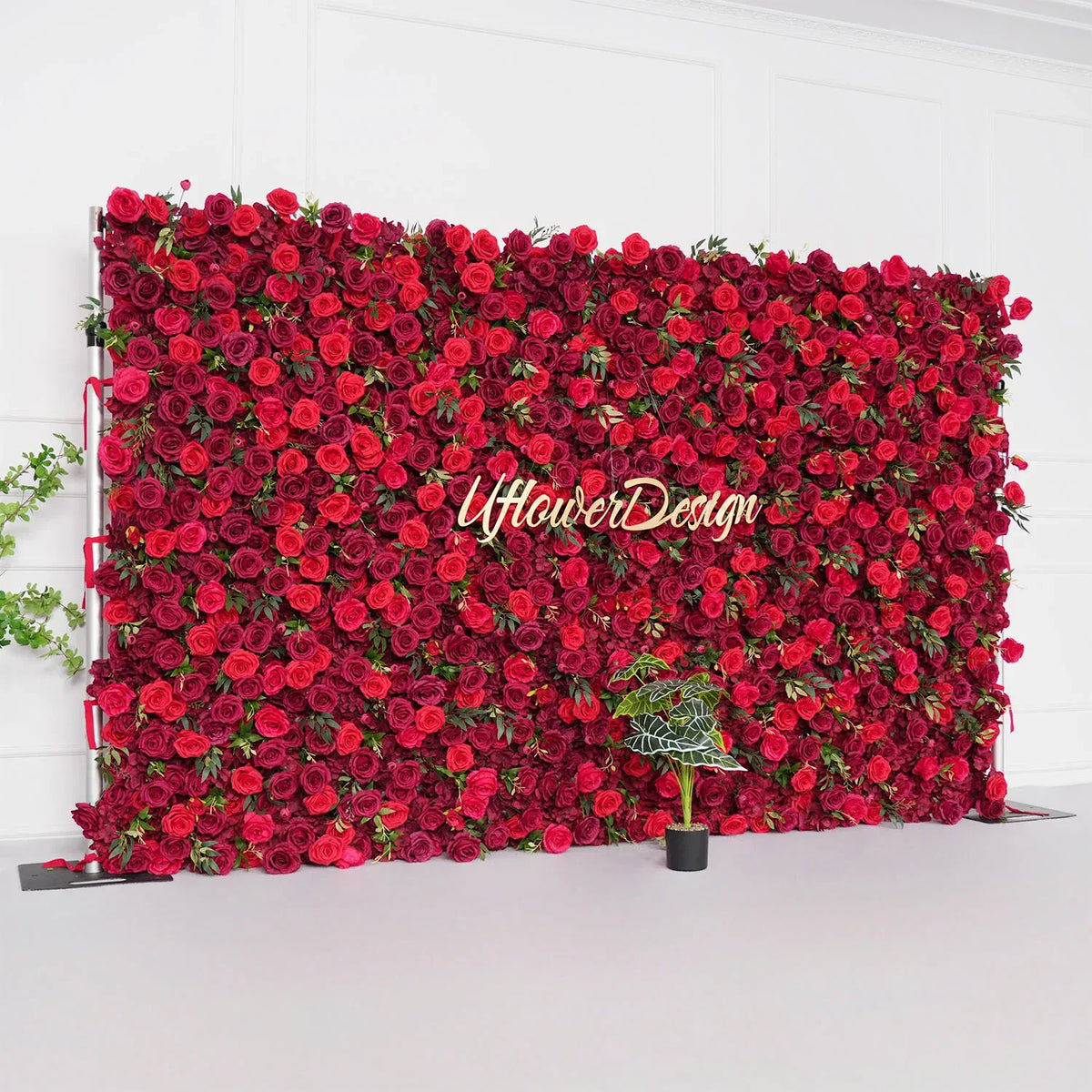 Uflower Artificial Red Rose Wall Wedding Backdrop Decor SET80118 - Uflower