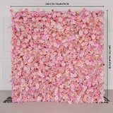 Uflower Pink Rose Flower Wall Wedding Party Proposal Decor SET80221