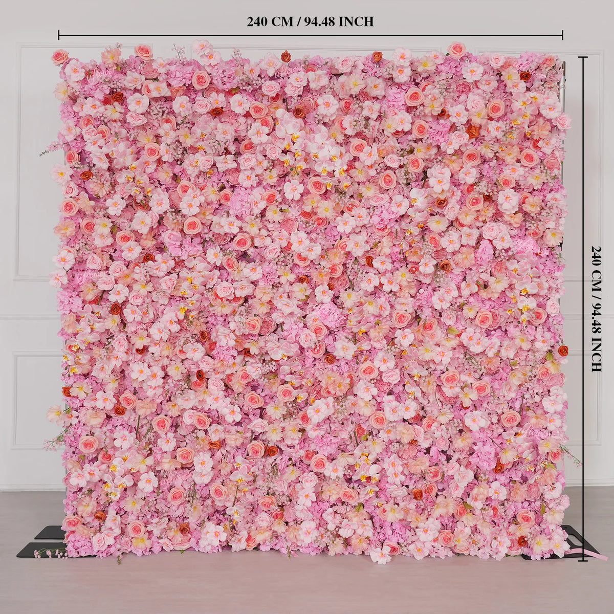 Uflower Pink Rose Flower Wall Wedding Party Proposal Decor SET80221