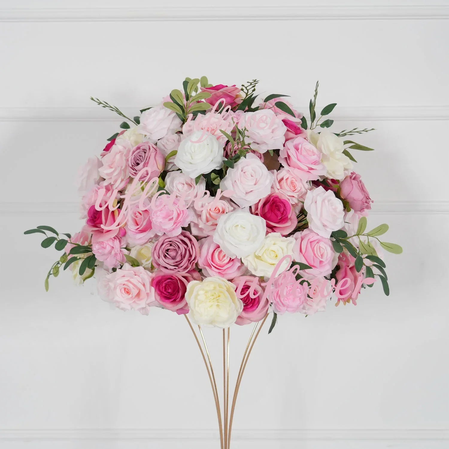 Artificial Pink Rose Flower Arrangement Wedding Backdrop Decor Props SET80142 - Uflower