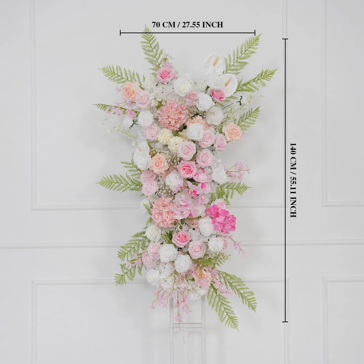 Uflower White Pink Floral Arrangement Wedding Party Arch Backdrop Decor SET80216