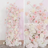 Uflower Pink Rose Orchid Pompoms Wedding Background Arch KT Board Decorative Flower SET80085 - Uflower