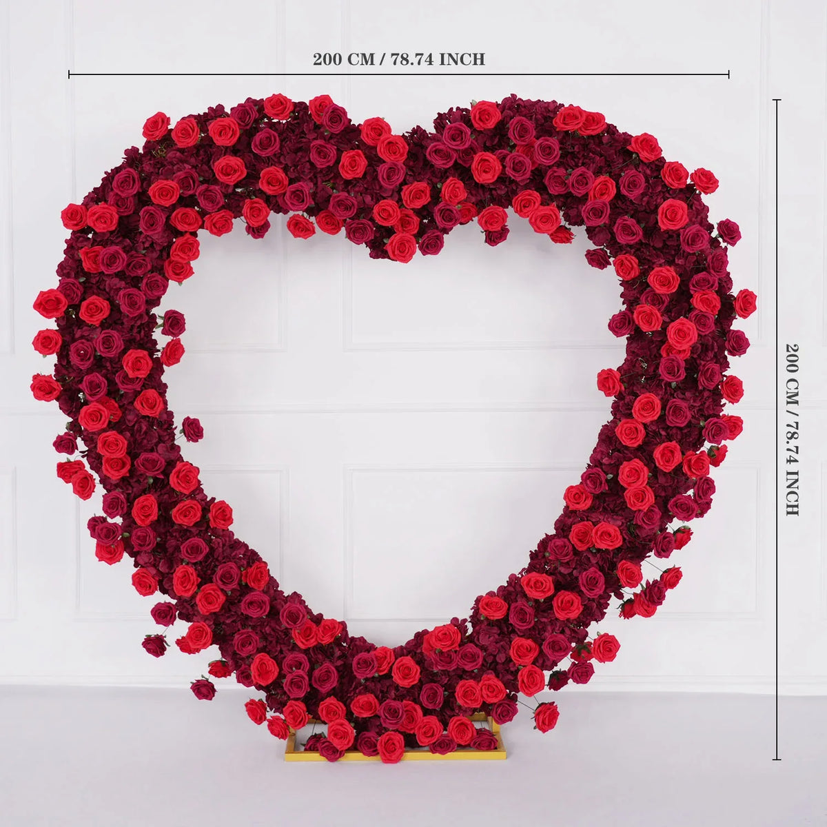 2*2m Rose Red Flower Wall Wedding Decor SET80045-01 - Uflower