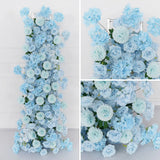 Uflower Blue Rose Orchid Pompoms Wedding Background Arch KT Board Decorative Flower SET80084 - Uflower