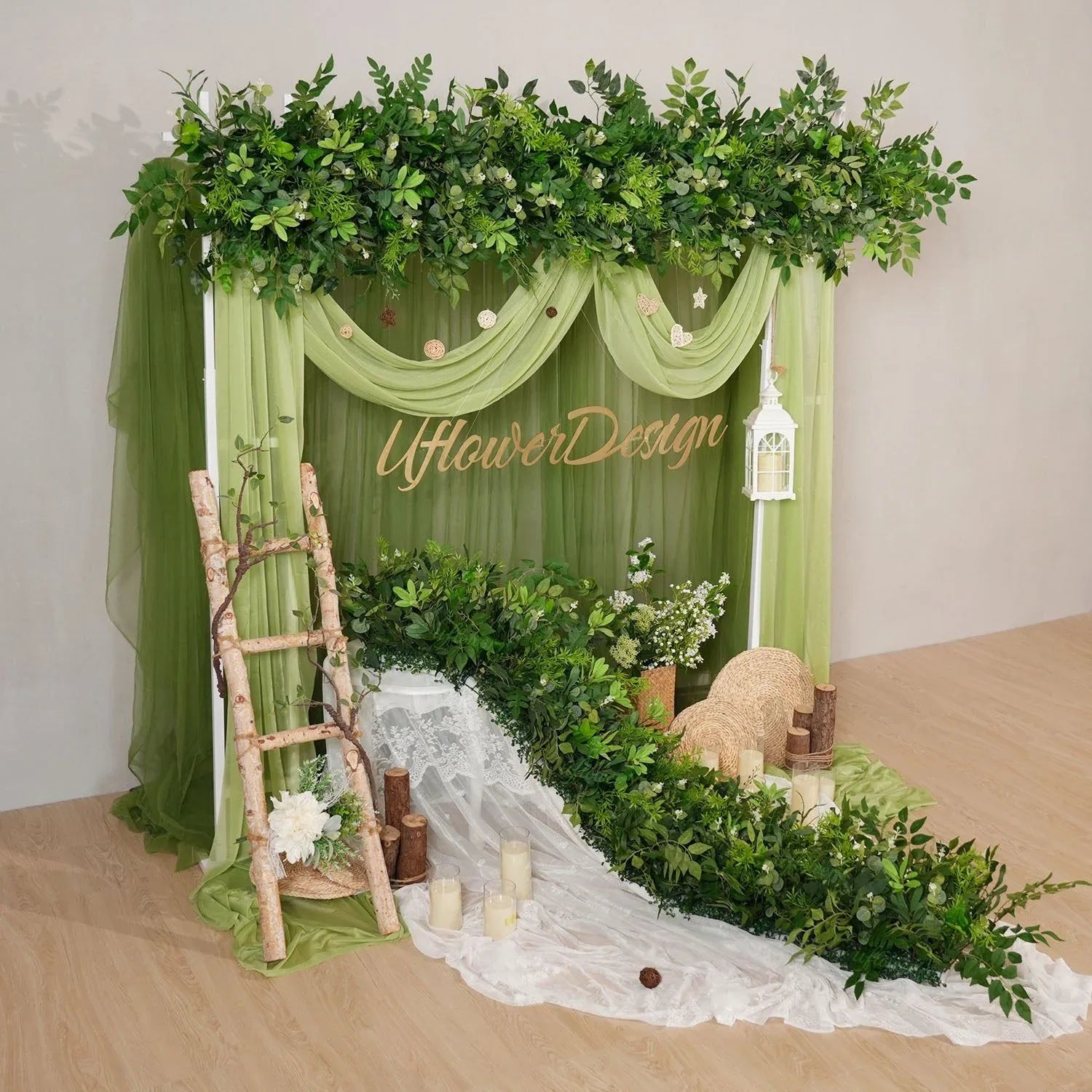 Uflower Artificial Greenery Flower Row Wedding KT Backdrop Decor SET80168 - Uflower