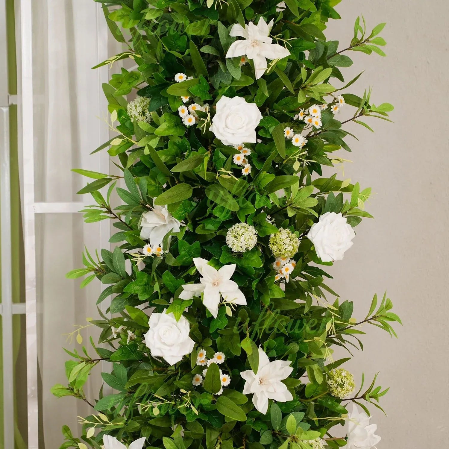 Uflower White Green Floral Arrangement Horn Arch Wedding Backdrop Props	SET80098-01 - Uflower