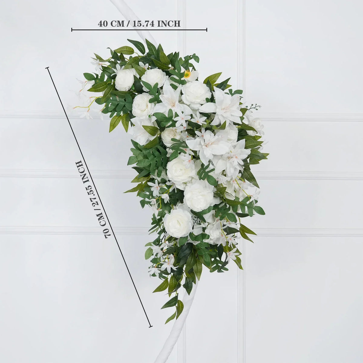 Uflower Artificial White Flower Row KT Background Wedding Decor SET80062 - Uflower