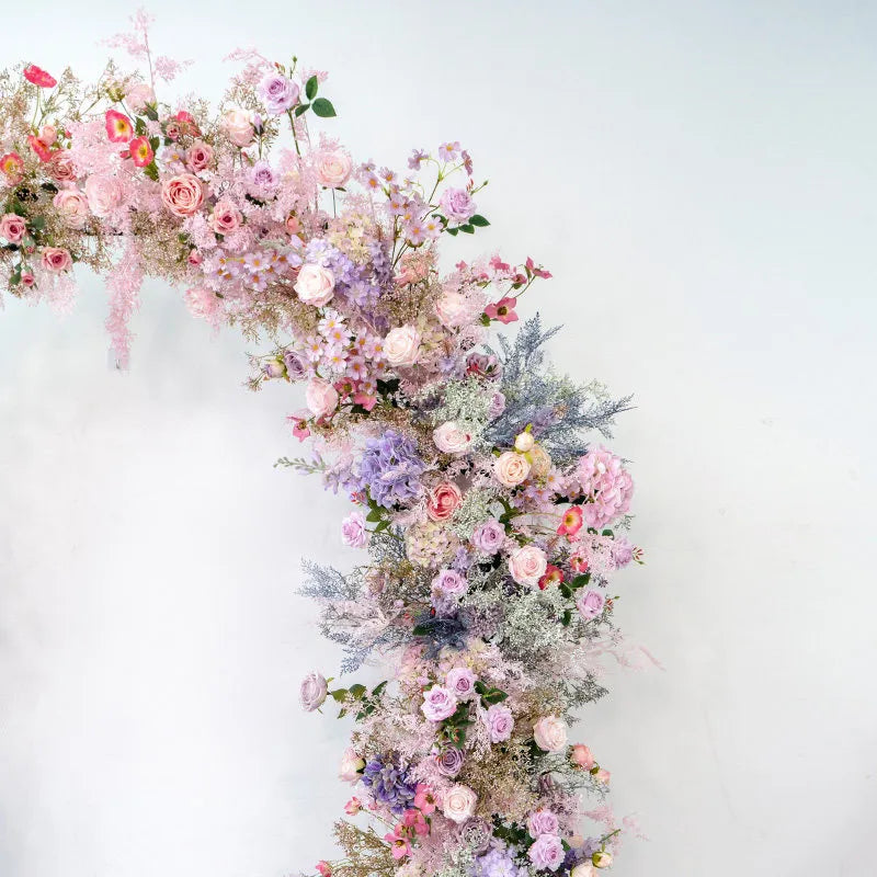 Uflower Pink Rose Door Arch Floral Arrangement Set DD02777