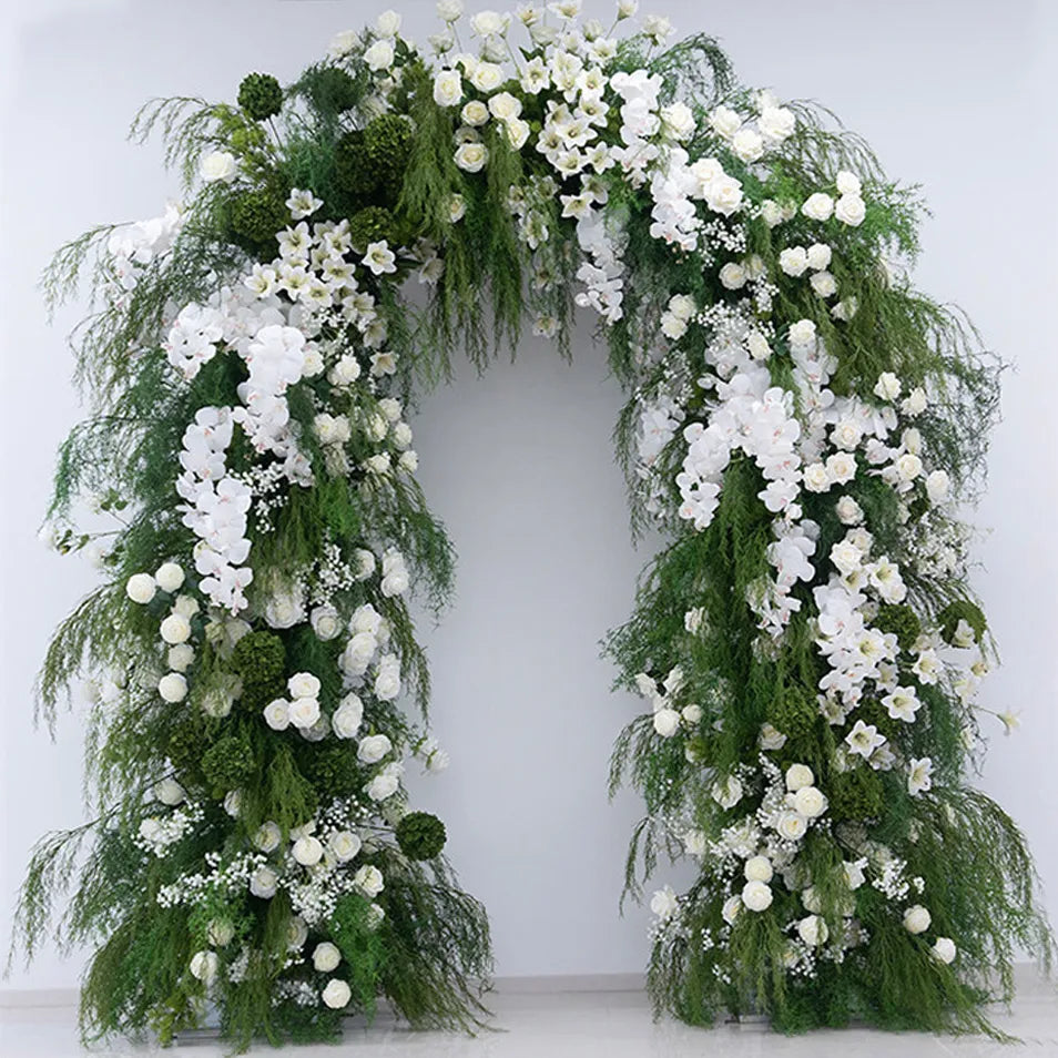 Uflower White Rose Door Arch Floral Arrangement Set DD03112