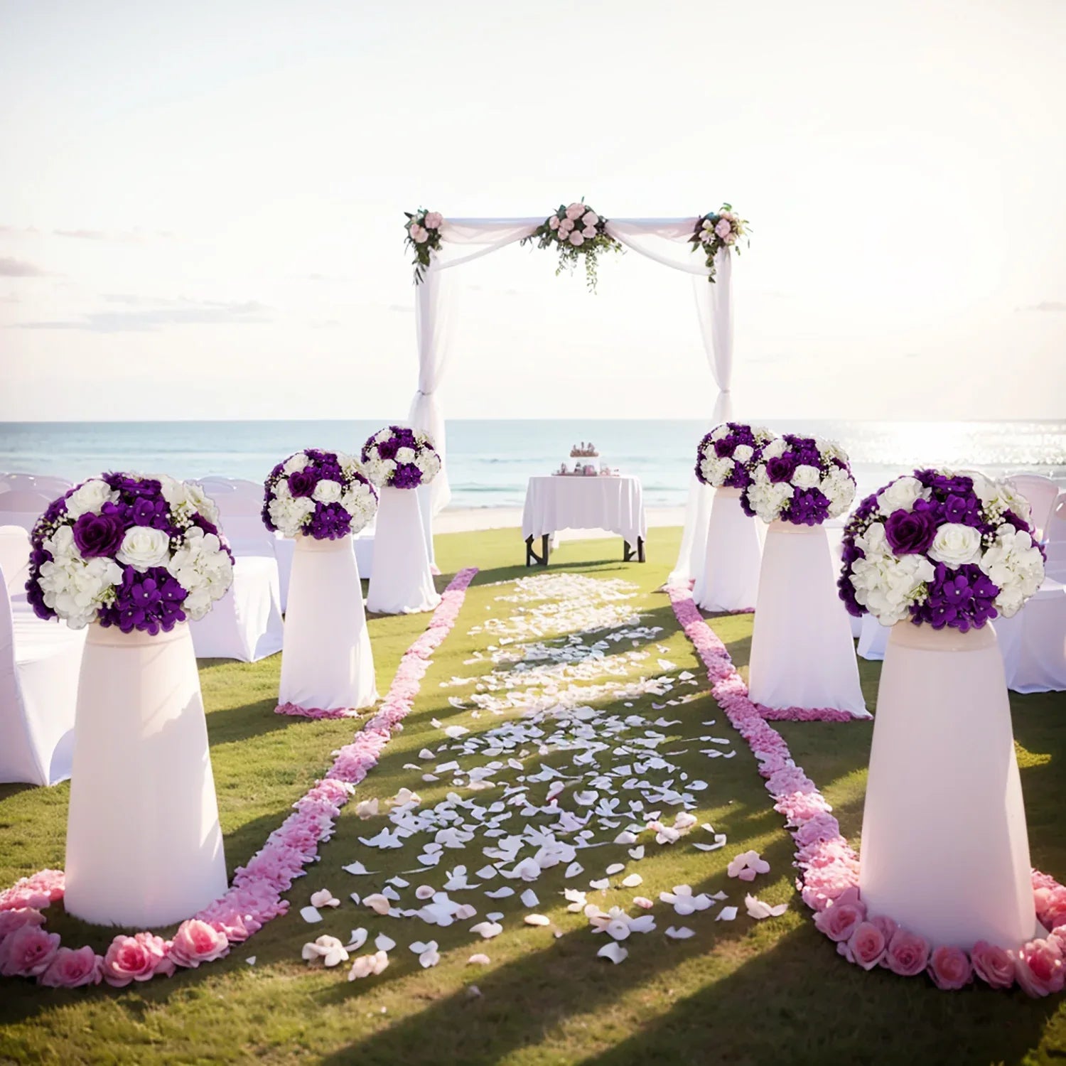 Uflower 35CM Artificial Flower Table Centerpiece Flower Ball Wedding Floral Arrangement MB80002 - Uflower