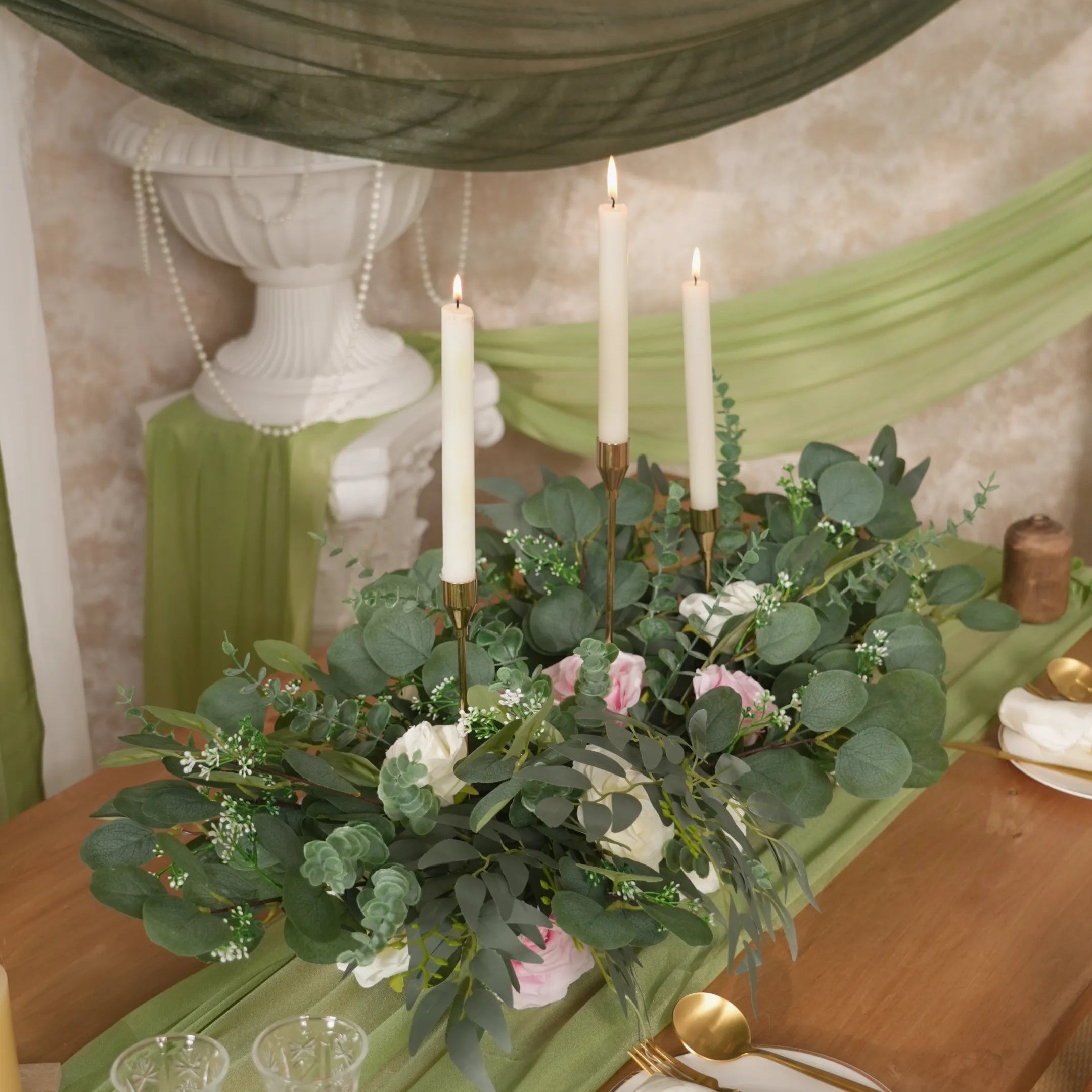 DIY Centerpiece Kit – Rose & Eucalyptus Floral Arrangement Set