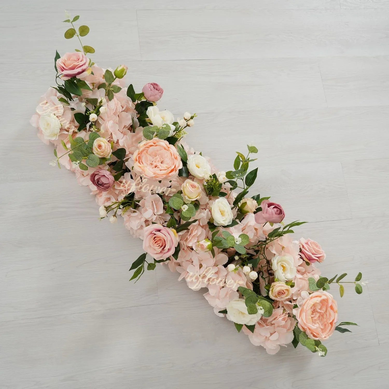 Uflower Artificial Pink Rose Flower Row Wedding KT Backdrop Decor SET80172 - Uflower