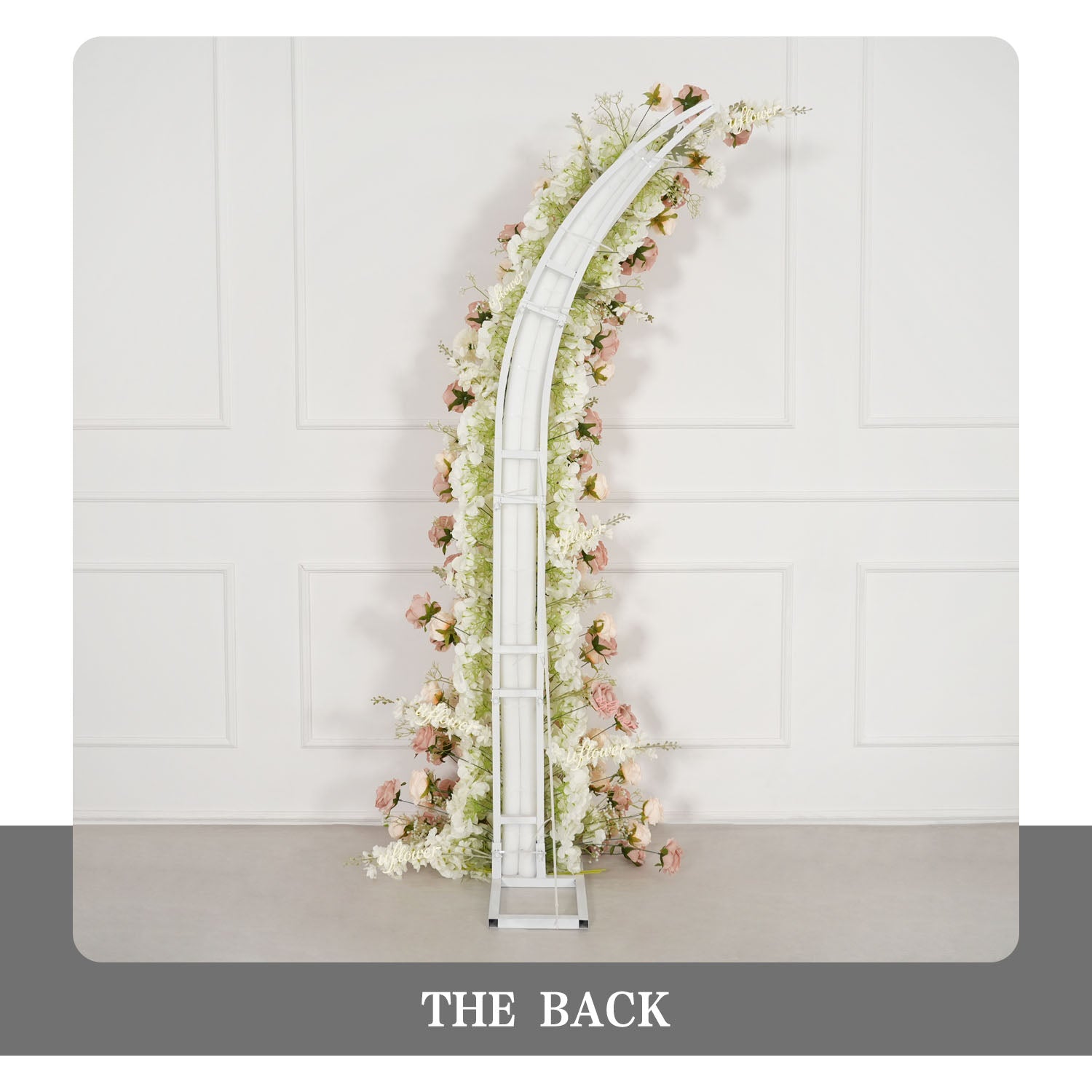 Uflower Champagne Horn Arch Baby's Breath Wedding Backdrop Party Event Decor Props SET80223