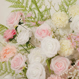 Uflower White Pink Floral Arrangement Wedding Party Arch Backdrop Decor SET80216