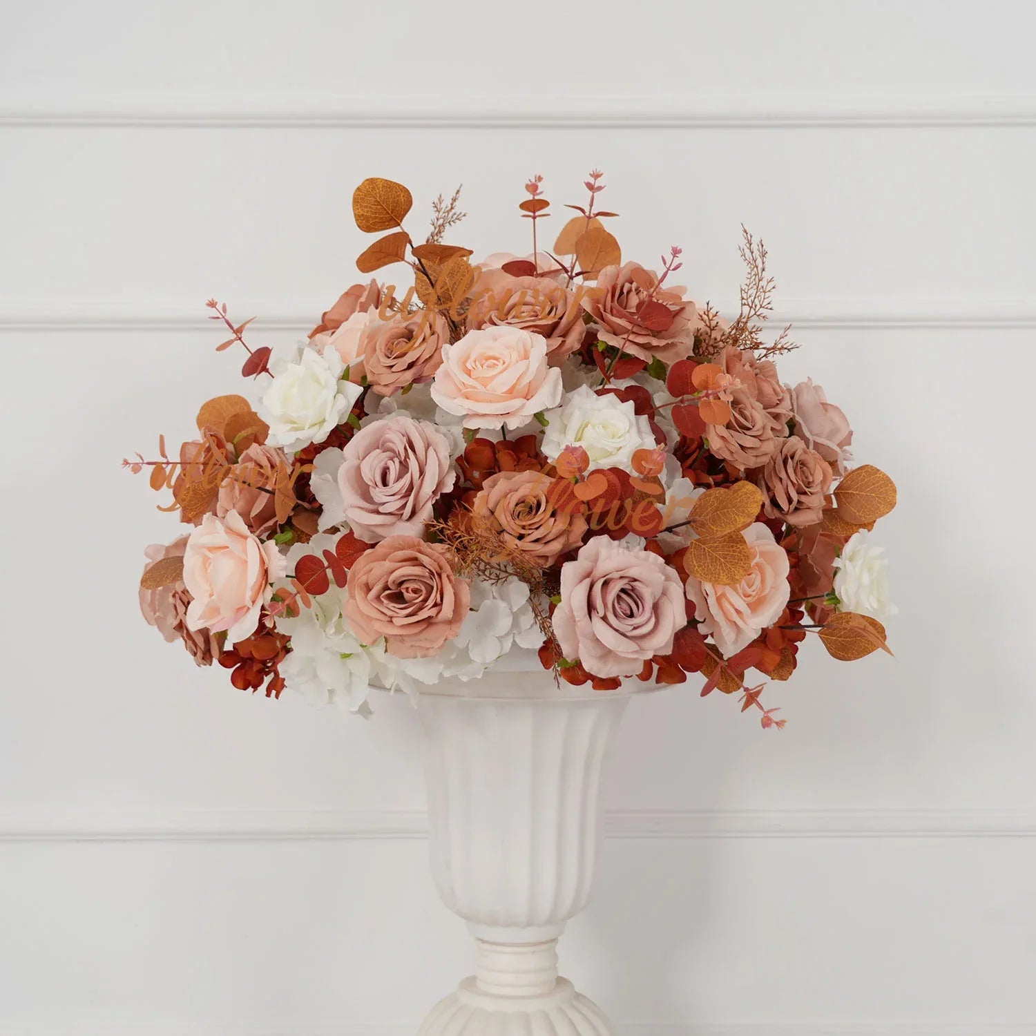 Uflower Coffee Fall Rose Hang Flower Floor Floral Wedding Party Event Props SET80154 - Uflower