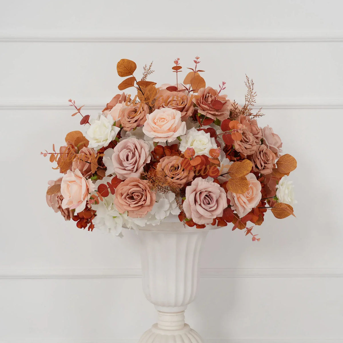 Uflower Coffee Fall Rose Hang Flower Floor Floral Wedding Party Event Props SET80154 - Uflower