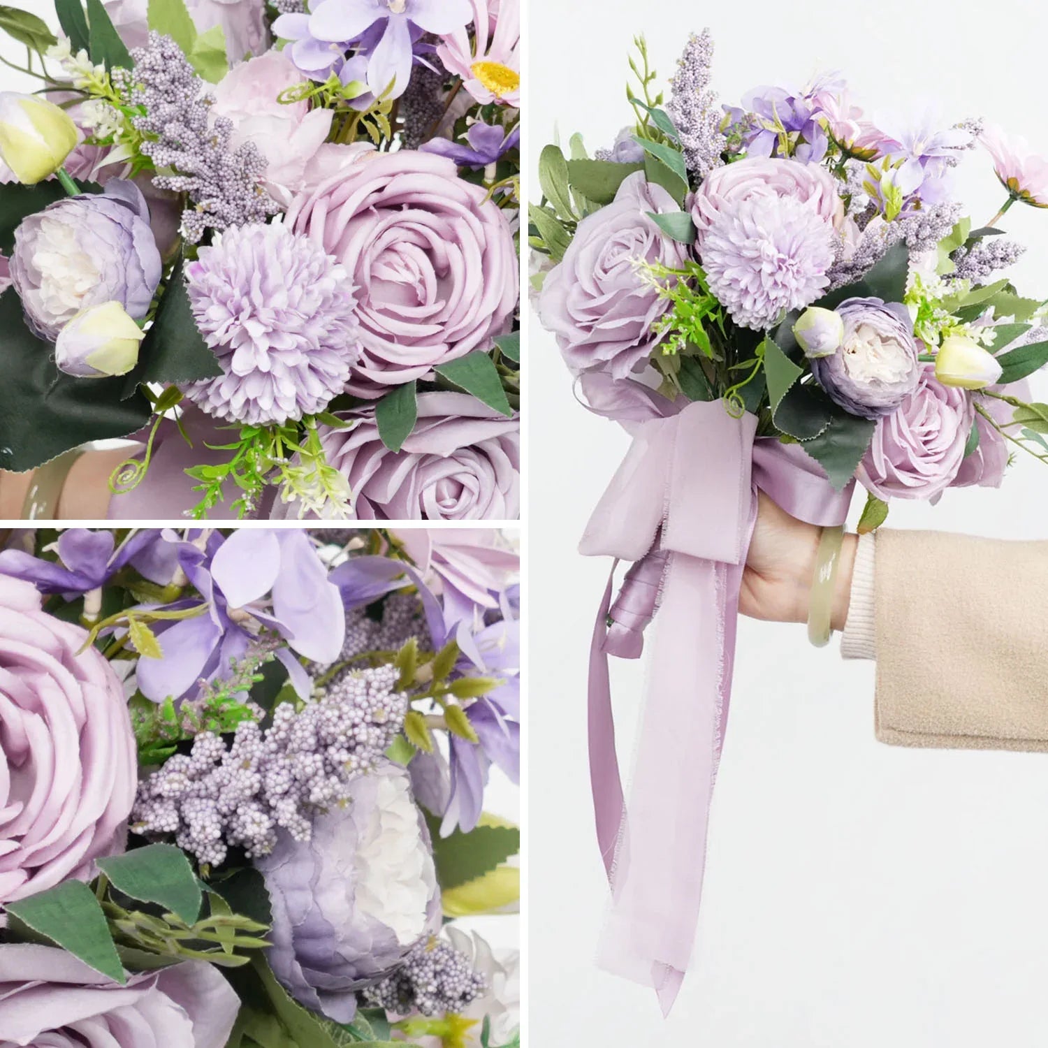 Uflower Purple bridal flower bouquet MG80004-01 - Uflower