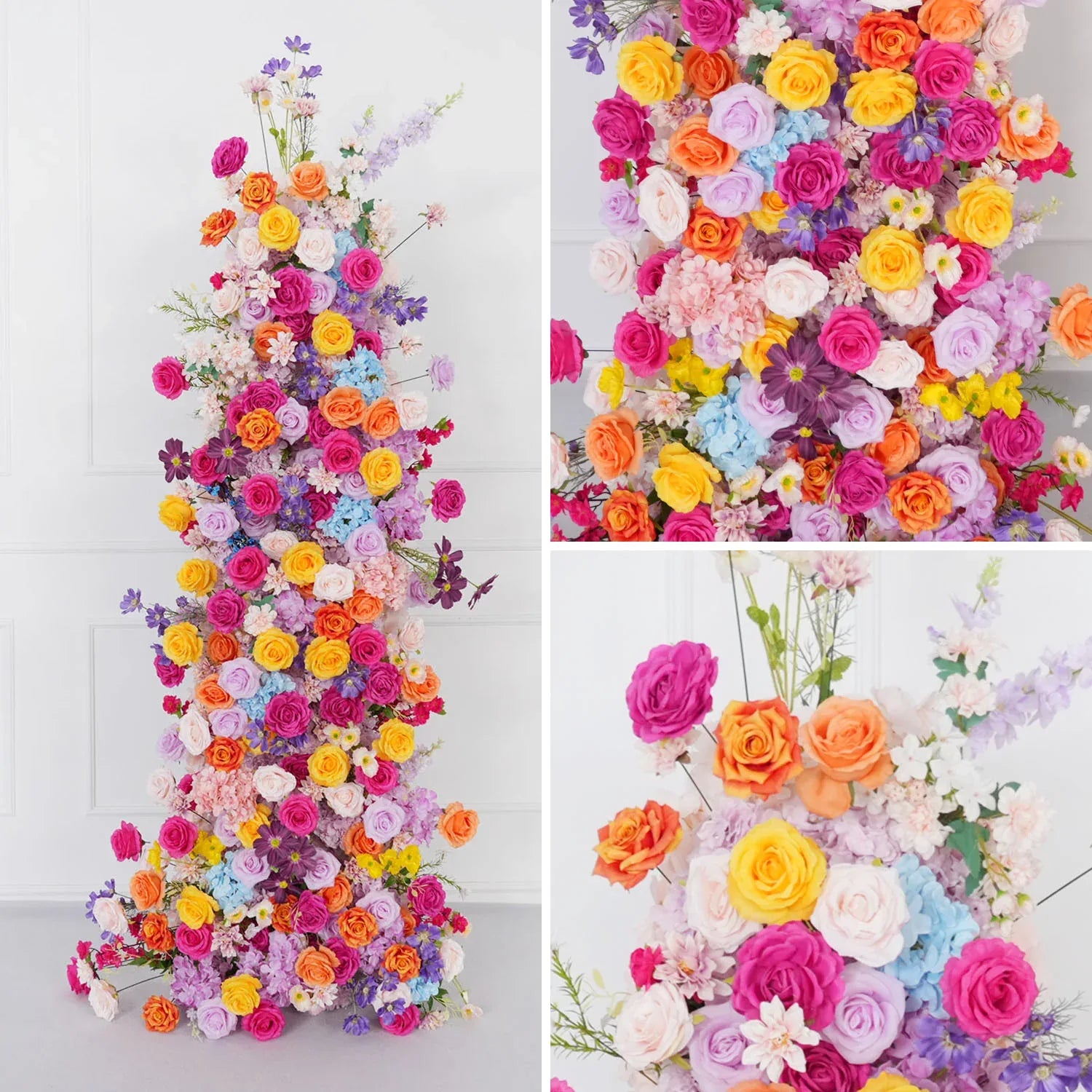 Uflower Colorful Artificial Wedding KT Backdrop Flower Row Decor SET80081 - Uflower