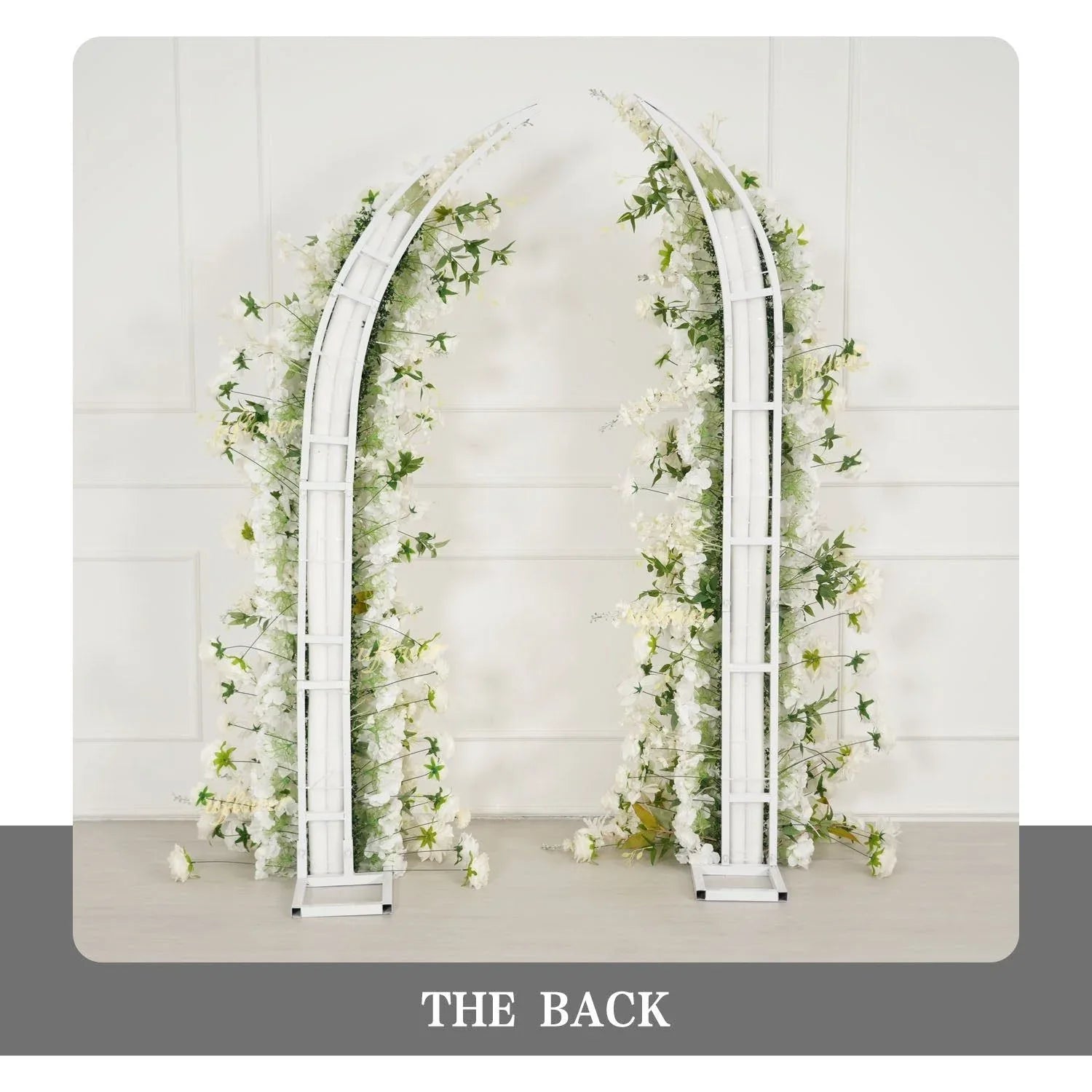 Uflower White Dahlia Floral Horn Arch Wedding Party Backdrop Decor SET80165-01 - Uflower