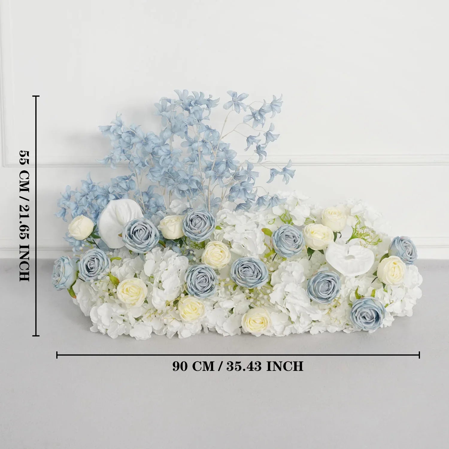 Uflower Blue White Flower Wedding Backdrop Arch Floral Arrangement SET80121 - Uflower