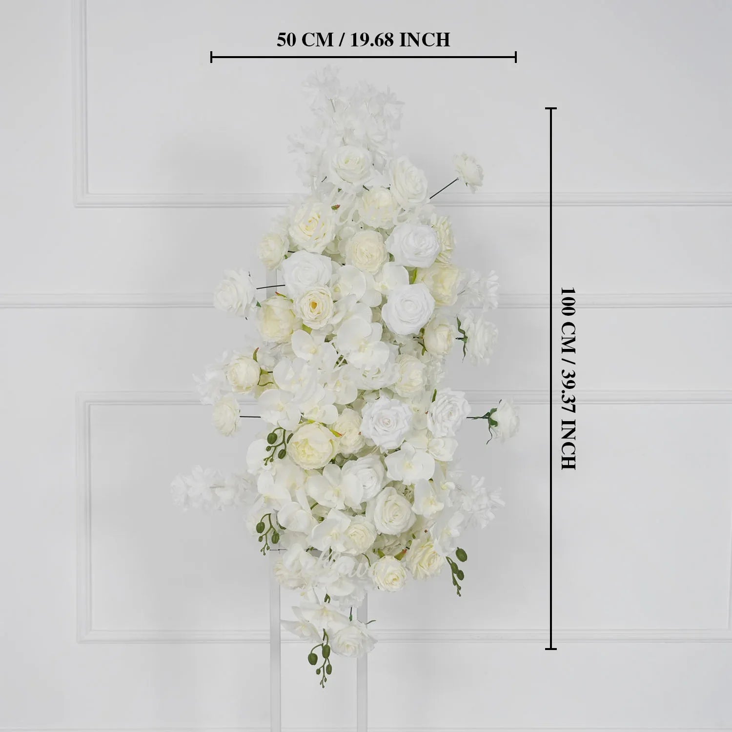 Uflower Artificial White Wedding KT Backdrop Flower Row Decor SET80129 - Uflower